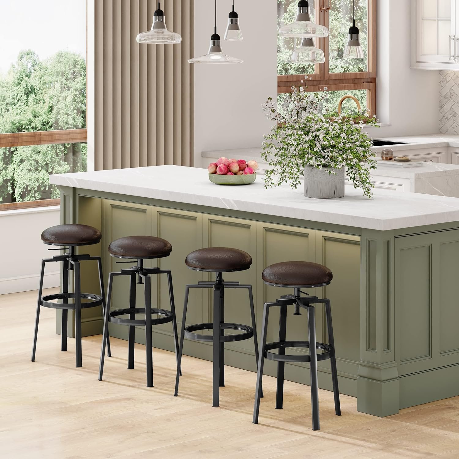 Comfortable Leather Bar Stools for Your Kitchen Island